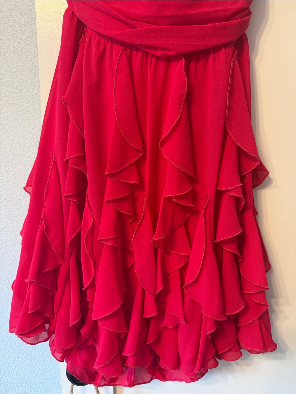 Hot Pink Ruffled Spaghetti-Strap Dress - Picture 5 of 8